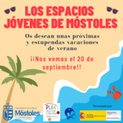 Cartel cierre Espacios Jóvenes Móstoles