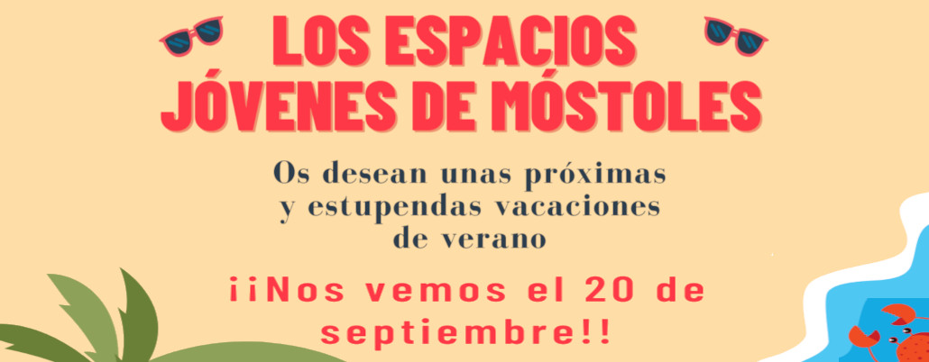 Cartel cierre Espacios Jóvenes Móstoles