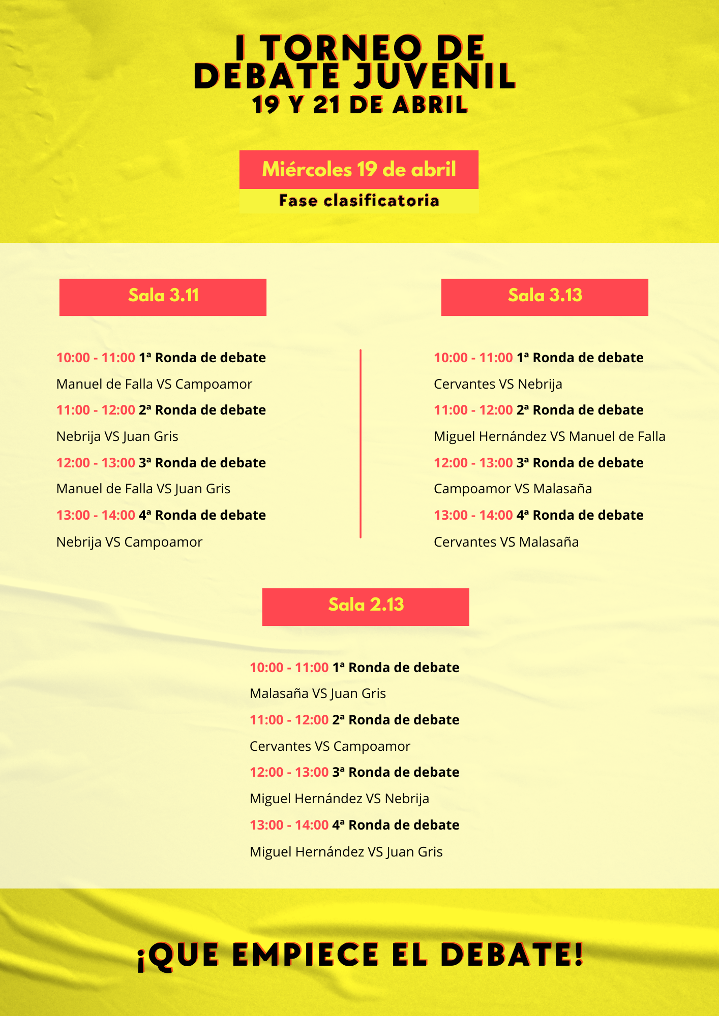 I Torneo Debate Juvenil Móstoles