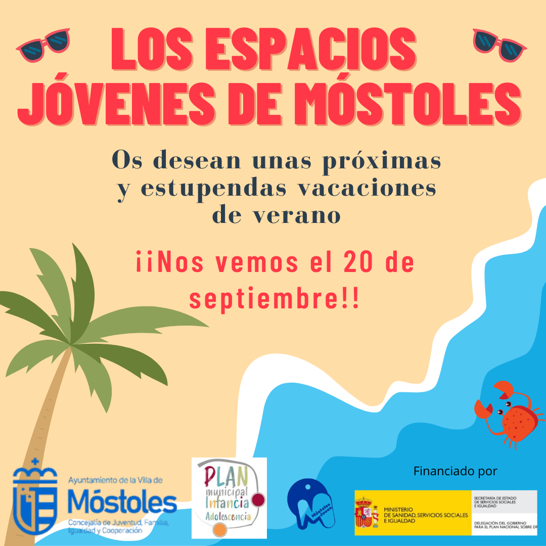 Cartel cierre Espacios Jóvenes Móstoles